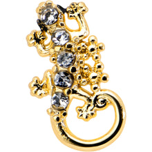 Load image into Gallery viewer, 16G 5/16 Clear Gem Gold Tone Luscious Lizard Labret Monroe Tragus