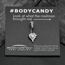 将图片加载到图库查看器,Clear CZ Gem Triple Drop Flare Heart Valentine Double Mount Belly Ring