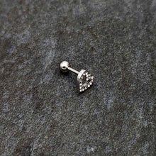 Load image into Gallery viewer, 16G 1/4 Clear Gem Open Heart Valentine Cartilage Tragus Earring