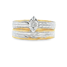 Load image into Gallery viewer, Diamond Engagement Ring Set Sterling Silver 14KT Gold