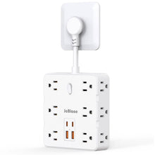 Load image into Gallery viewer, 16-in-1 Power Strip – 12 AC Outlets & 4 USB Ports, White
