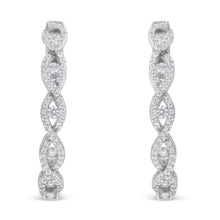 Load image into Gallery viewer, 10K White Gold Diamond Hoop Earrings (1 1/2 cttw, H-I Color, I1-I2 Clarity)
