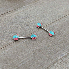 Load image into Gallery viewer, 14G 9/16 Sweet Happy Cupcake Barbell Nipple Ring Set