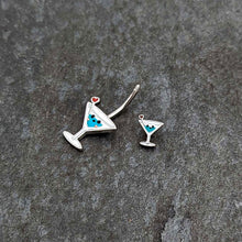 Load image into Gallery viewer, Sweet Martini Glass Heart Valentine New Years Double Mount Belly Ring