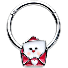 Load image into Gallery viewer, 16G 3/8 Sweet Love Letter Valentine Hinged Segment Ring
