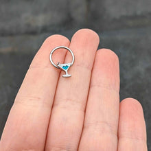 Load image into Gallery viewer, 16G 3/8 Sweet Martini Glass Heart Hinged Segment Ring