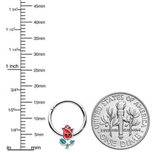 将图片加载到图库查看器,16G 3/8 Sweet Happy Rose Flower Hinged Segment Ring