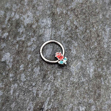 将图片加载到图库查看器,16G 3/8 Sweet Happy Rose Flower Hinged Segment Ring
