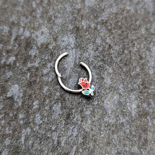 将图片加载到图库查看器,16G 3/8 Sweet Happy Rose Flower Hinged Segment Ring
