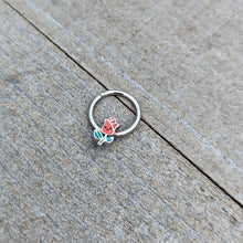 将图片加载到图库查看器,16G 3/8 Sweet Happy Rose Flower Hinged Segment Ring