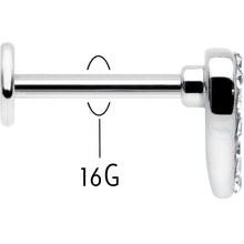 Load image into Gallery viewer, 16G 5/16 Clear Gem Open Heart Valentine Labret Monroe Tragus