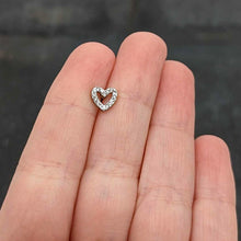 Load image into Gallery viewer, 16G 5/16 Clear Gem Open Heart Valentine Labret Monroe Tragus