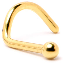 Load image into Gallery viewer, 18G 1/4 Gold Hue ASTM F-136 Implant Grade Titanium Ball End Left Side Nose Screw