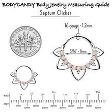 Load image into Gallery viewer, 16G 5/16 White Synthetic Opal 14k White Gold Filigree Hinged Segment Ring