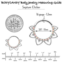 Load image into Gallery viewer, 16G 3/8 White Synthetic Opal 14k White Gold Filigree Hinged Segment Ring