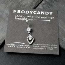 Load image into Gallery viewer, Clear CZ Gem Lush Leaf Dangle Belly Ring