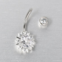 将图片加载到图库查看器,Clear CZ Gem Luxury Sun Splash Belly Ring
