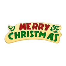 Load image into Gallery viewer, 20G 7mm Gold Tone Merry Christmas Inlaid L Shape Nose Ring