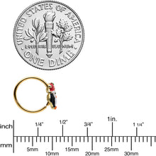Load image into Gallery viewer, 20G 5/16 Gold Tone Holly Hat Penguin Holiday Nose Hoop