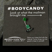 将图片加载到图库查看器,Leprechaun Legs Shamrock St Patricks Double Mount Belly Ring