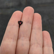 Load image into Gallery viewer, 20G 5/16 Red CZ Gem Black Double Passion Heart Claw Nose Hoop