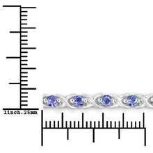 Load image into Gallery viewer, 0.91 Carat Genuine Tanzanite .925 Sterling Silver Bracelet