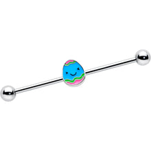 将图片加载到图库查看器,14G Blue Celebration Easter Egg Industrial Barbell 38mm