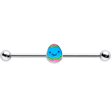 将图片加载到图库查看器,14G Blue Celebration Easter Egg Industrial Barbell 38mm