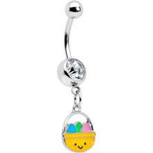 Load image into Gallery viewer, Clear Gem Celebration Easter Basket Dangle Belly Ring