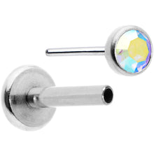 Load image into Gallery viewer, 16G 5/16 Aurora Gem Threadless Labret Monroe Tragus