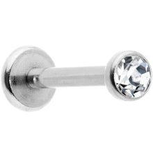 Load image into Gallery viewer, 16G 5/16 Clear Gem Threadless Labret Monroe Tragus
