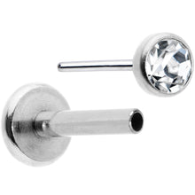 Load image into Gallery viewer, 16G 5/16 Clear Gem Threadless Labret Monroe Tragus