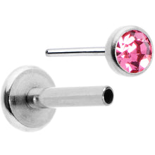 Load image into Gallery viewer, 16G 5/16 Pink Gem Threadless Labret Monroe Tragus