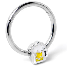 将图片加载到图库查看器,16G 3/8 Sweet Happy Beer St Patricks Hinged Segment Ring