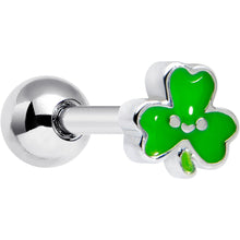 Load image into Gallery viewer, 16G 1/4 Sweet Happy Shamrock St Patricks Cartilage Tragus Earring