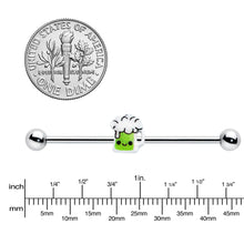 将图片加载到图库查看器,14G Sweet Happy Green Beer St Patricks Industrial Barbell 38mm