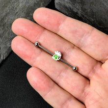 将图片加载到图库查看器,14G Sweet Happy Green Beer St Patricks Industrial Barbell 38mm