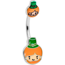 将图片加载到图库查看器,Sweet Happy Leprechaun St Patricks Day Double Mount Belly Ring
