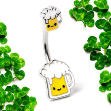Load image into Gallery viewer, Sweet Happy Beer St Patricks Double Mount Belly Ring
