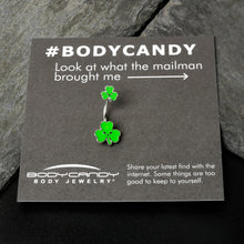 Load image into Gallery viewer, Sweet Happy Shamrocks St Patricks Day Double Mount Belly Ring