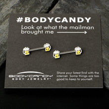 Load image into Gallery viewer, 14G 9/16 Sweet Happy Beer St Patricks Barbell Nipple Ring Set