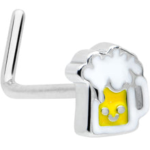 将图片加载到图库查看器,20G 7mm Sweet Happy Beer St Patricks L Shape Nose Ring