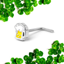 将图片加载到图库查看器,20G 7mm Sweet Happy Beer St Patricks L Shape Nose Ring
