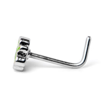 Load image into Gallery viewer, 20G 7mm Sweet Happy Shamrock St Patricks L Shape Nose Ring