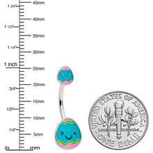 将图片加载到图库查看器,Blue Pink Celebration Easter Egg Double Mount Belly Ring