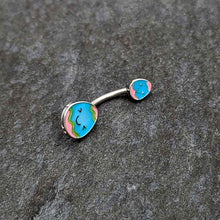 将图片加载到图库查看器,Blue Pink Celebration Easter Egg Double Mount Belly Ring