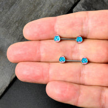 Load image into Gallery viewer, 14G 9/16 Blue Pink Celebration Easter Egg Barbell Nipple Ring Set