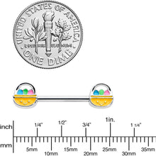 将图片加载到图库查看器,14G 9/16 Celebration Easter Basket Barbell Nipple Ring Set