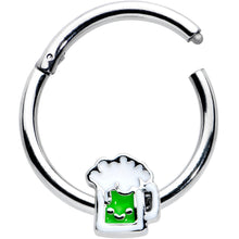 将图片加载到图库查看器,16G 3/8 Sweet Happy Green Beer St Patricks Hinged Segment Ring