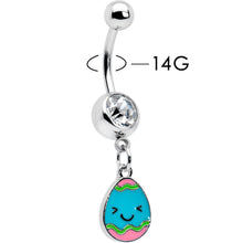 Load image into Gallery viewer, Clear Gem Celebration Easter Egg Dangle Belly Ring